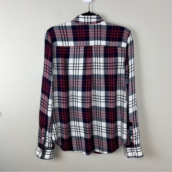 Marine Layer Anita Light Flannel Button Down Plaid Shirt - Picture 3 of 7